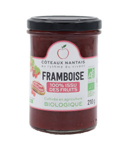 Fruits à tartiner framboise bio 210g des Côteaux Nantais, idéal pour accompagner sur des tartines de pain, ou des crêpes...