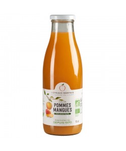 Jus pommes mangues Bio - 75 cL des Côteaux Nantais, issus de fruits 100 % Bio de pommes mangues