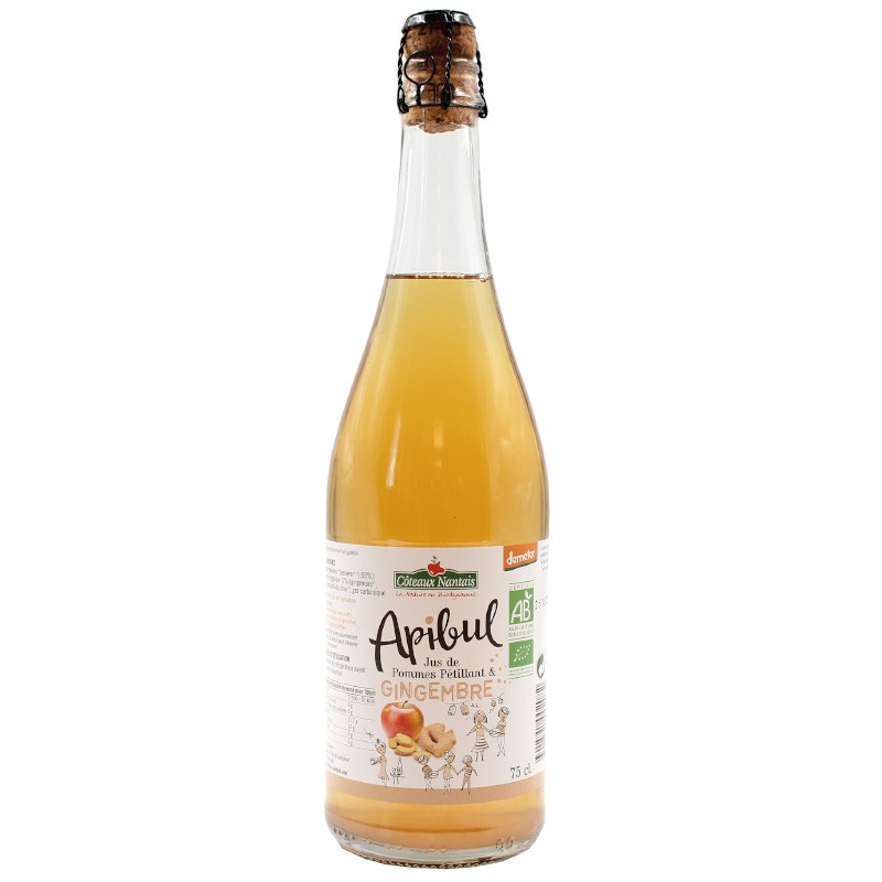 Apibul pommes gingembre Bio Demeter - 75 cL des Côteaux nantais, pétillant savoureux à la bulle légère et rafraichissante