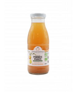 Jus pommes poires Bio Demeter - 25 cL des Côteaux Nantais, issus de fruits 100 % Bio de pommes poires