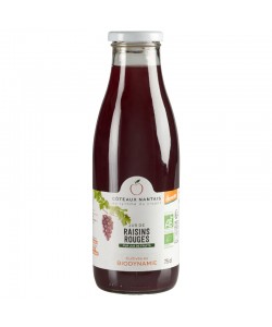Jus de raisins rouges Bio - 75 cL des Côteaux Nantais, issus de fruits 100 % Bio de raisins rouges