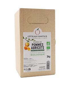 Purée pommes abricots Bio Demeter - 3 kg idéal pour terminer les repas sans sucre et purs fruits pommes abricots